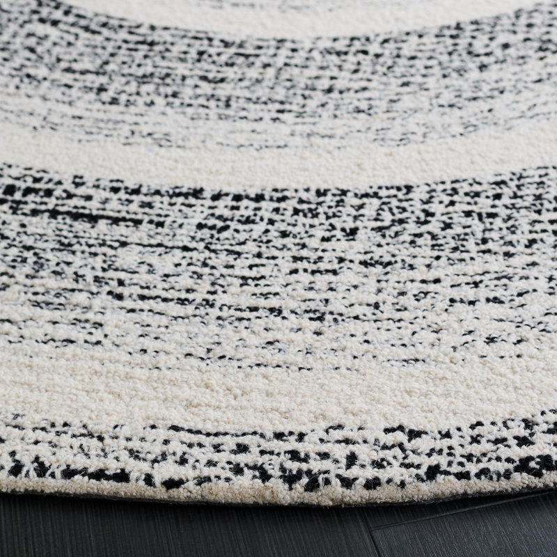 Pine Hand Tufted Wool;Cotton Geometric Rug, Round 6'
