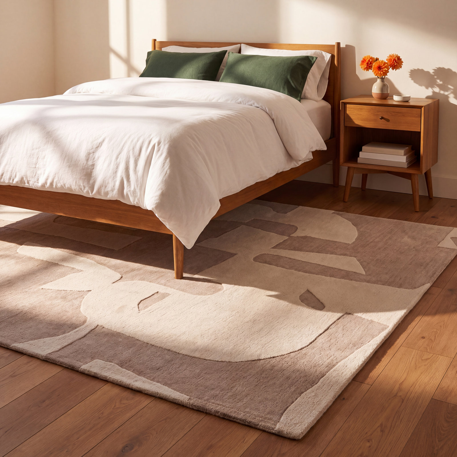Taupe Cream Hand-Woven Abstract Rug, Rectangle 12' x 15'