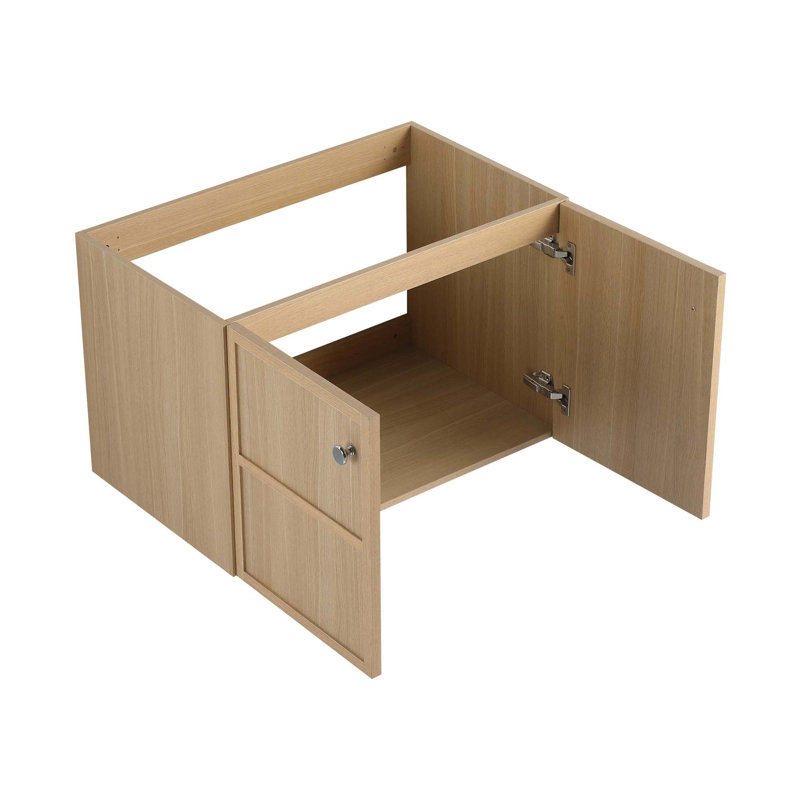 High-Quality Wall-Mounted Bathroom Vanity With Ceramic Sink And Soft-Closing Doors For Stylish Bathrooms., 30"