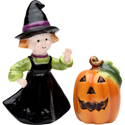 Ensemble de sel et poivre 2 pièces The Holiday Aisle Brevard Pumpkin and Witch