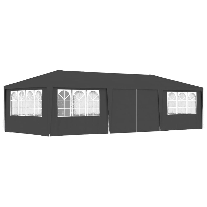 vidaXL Party Tent Anthracite Polyethylene, Steel 13.1 x 29.5 feet, Anthracite