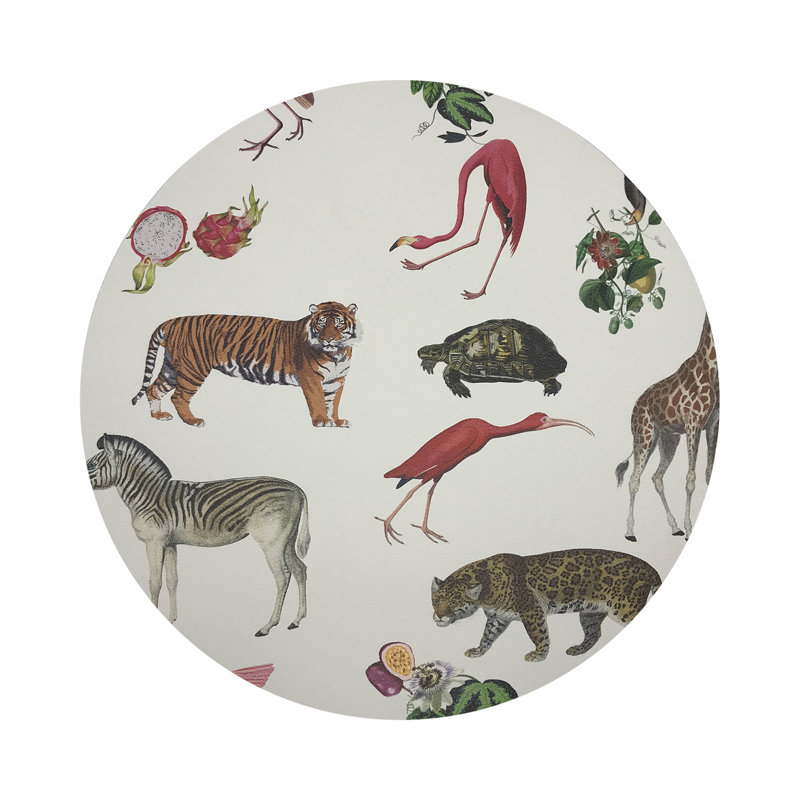 Exotix Vegan Leather Round Placemats, Natural