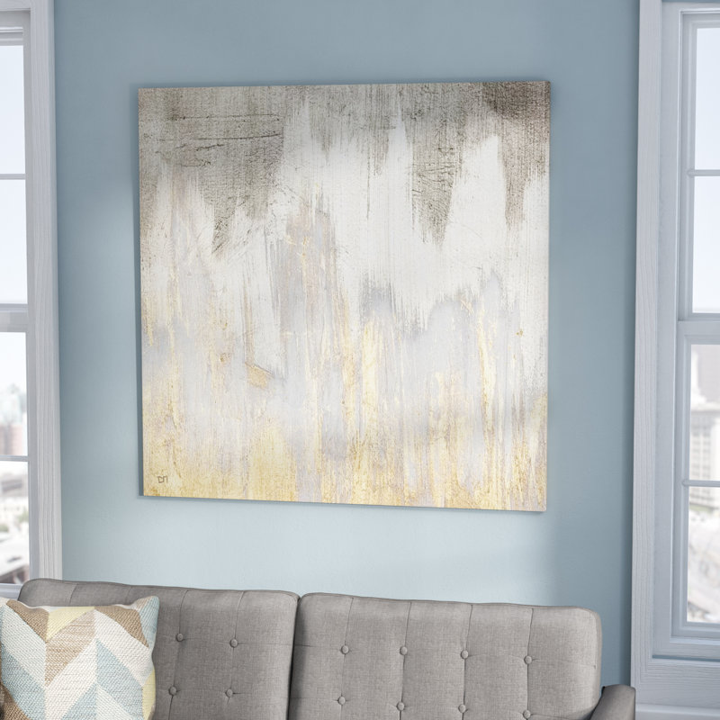 Golden Caves - impression sur toile tendue, H 16 po x l 16 po x 1,5 po