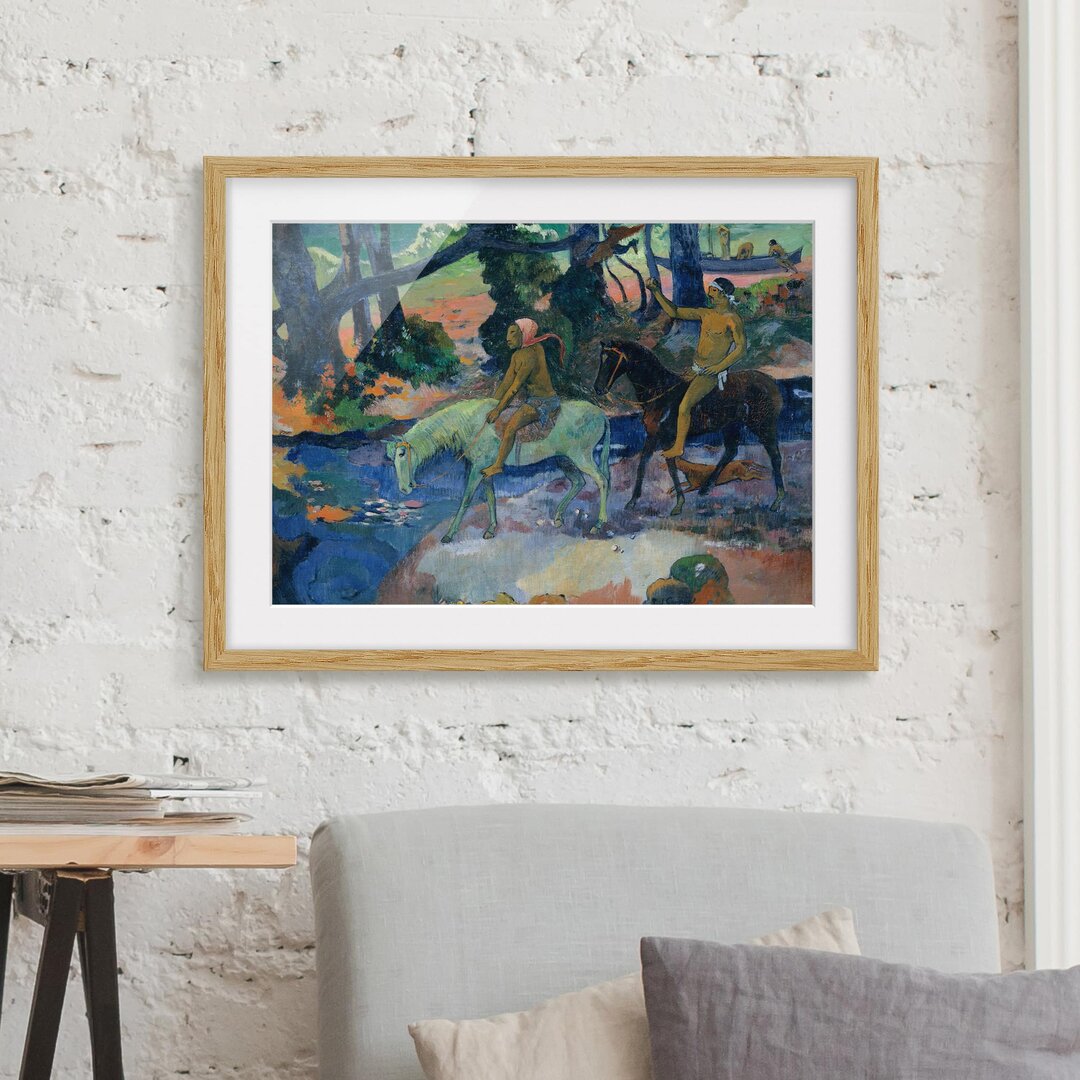 Gerahmtes Poster The Flight von Paul Gauguin