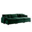 Canapé modulaire surdimensionné avec 3 repose-pieds pouvant servir de canapé-lit, canapé 3 places avec 3 repose-pieds, tissu en velours côtelé vert-1256275357