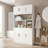 78.7" Freestanding Bathroom Storage Cabinet With Open Shelving