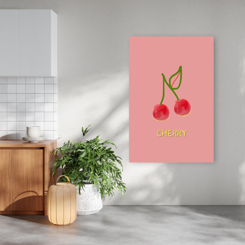 Sweet Red Cherries, reproduction d'art murale contemporaine, 60" H x 40" W