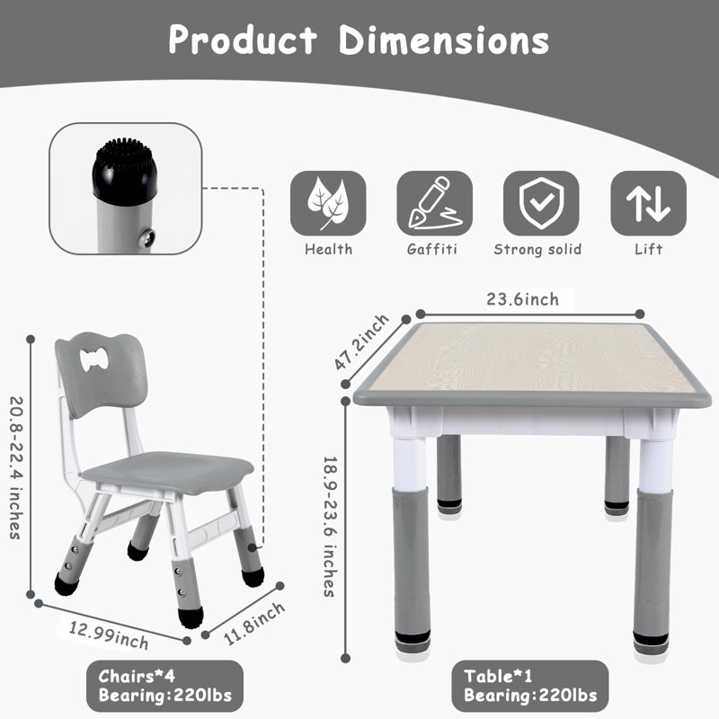 4 -Person Dining Set, Grey