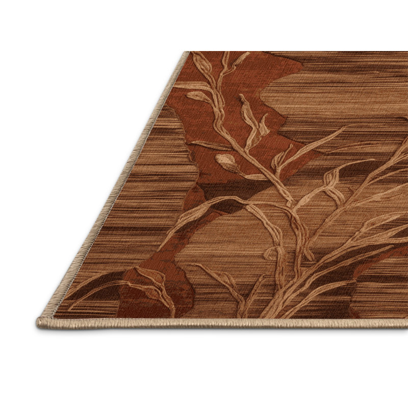 Tapis brun lavable à la machine, Rectangulaire 2 pi x 3 pi