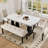 Tufted Linen Dining Bench With Comfortable Sponge Padding And Breathable Fabric For Versatile Seating In Various Rooms-128632639