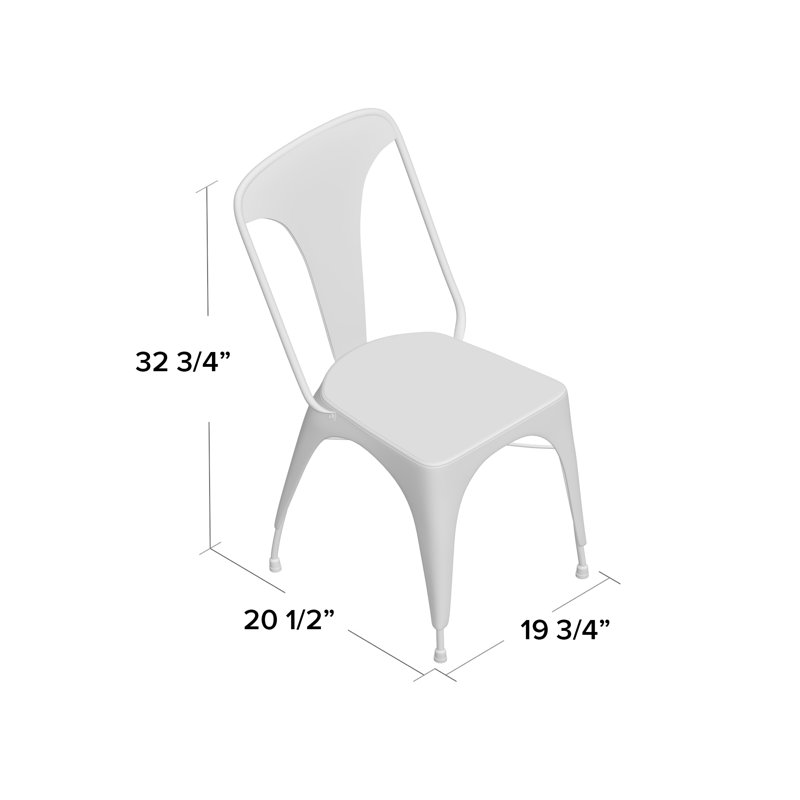 Marie 17.5'' H Stacking Side Chair, Gray