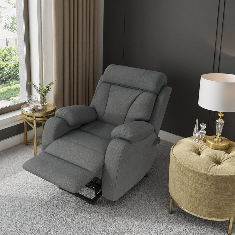 Fauteuil inclinable électrique avec poche latérale, Gris foncé
