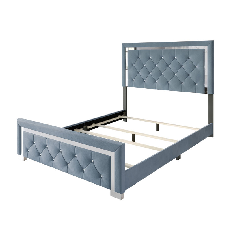 Laquanda Upholstered Panel Bed, Blue, Full