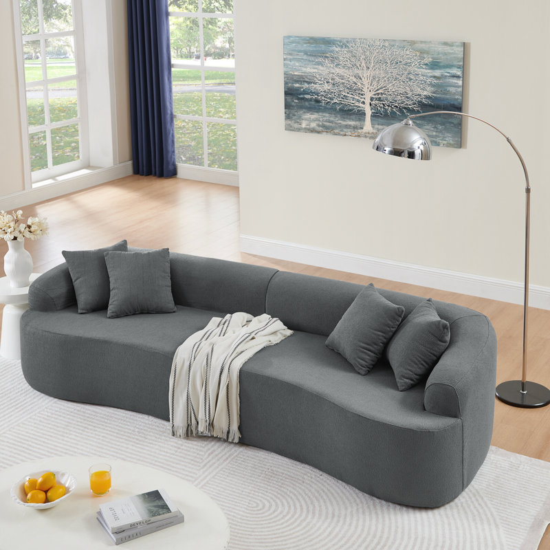 Canapé modulaire courbé, Gris