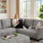 "102.56" W Reversible Sectional Sofa with Corner Seat & Extended Bench-150495492
