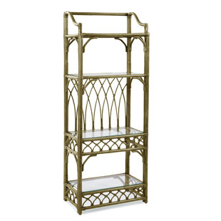Spike Etagere-Antique Brass w/White Marble