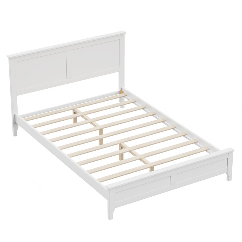 Lit plateforme double Modern, Blanc, Lit double