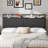 Upholstered Headboard Metal Frame with Charging Station and Storage-96243454-84490709