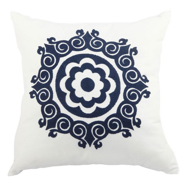 Floral Cotton Throw Pillow