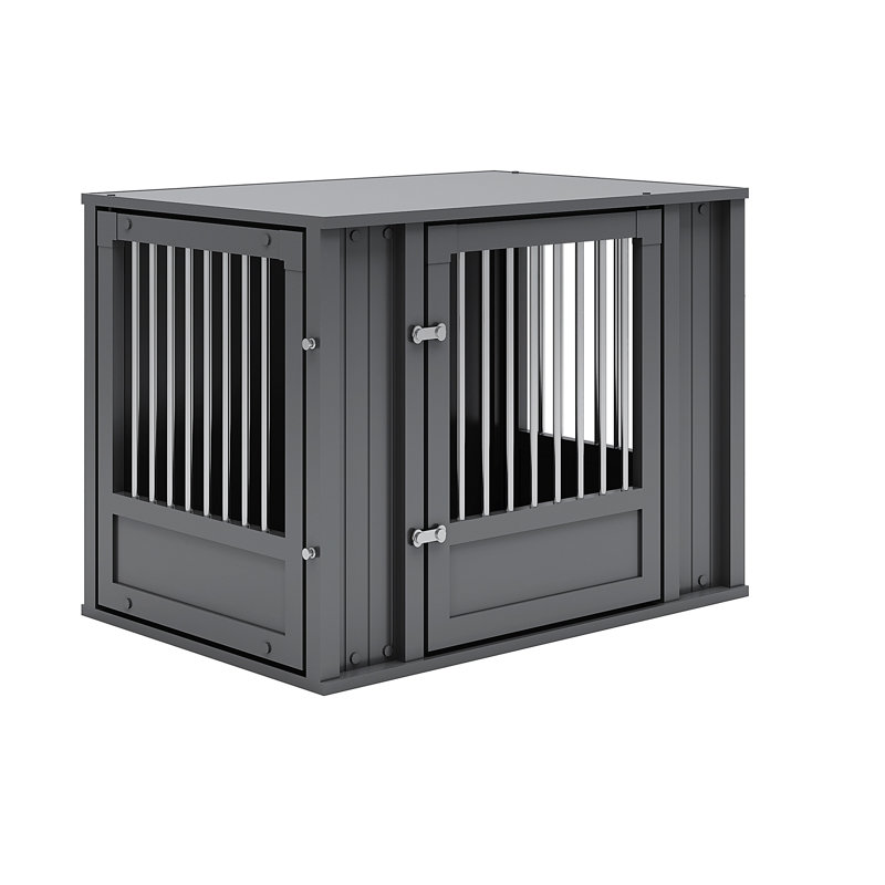 Cage pour chien durable avec placement de porte flexible, Moyen (H 24,4 po x l 23,1 po x P 32 po), Noir