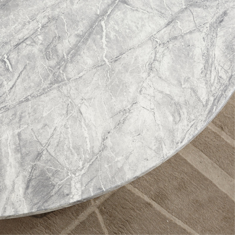 47" Round Dining Table, Gold, Gray