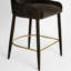 Tabouret de comptoir 26,5 po sculpté en chenille avec accoudoirs encastrés et repose-pieds dorés-883282463