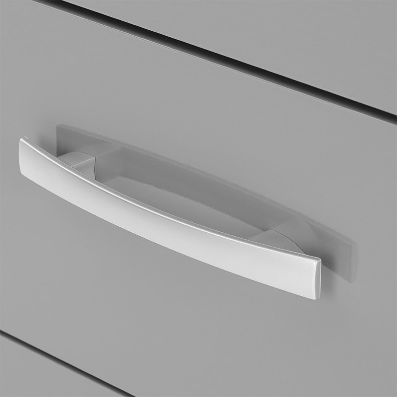 Marquitta 3 Drawer Bedside Table, White/Grey