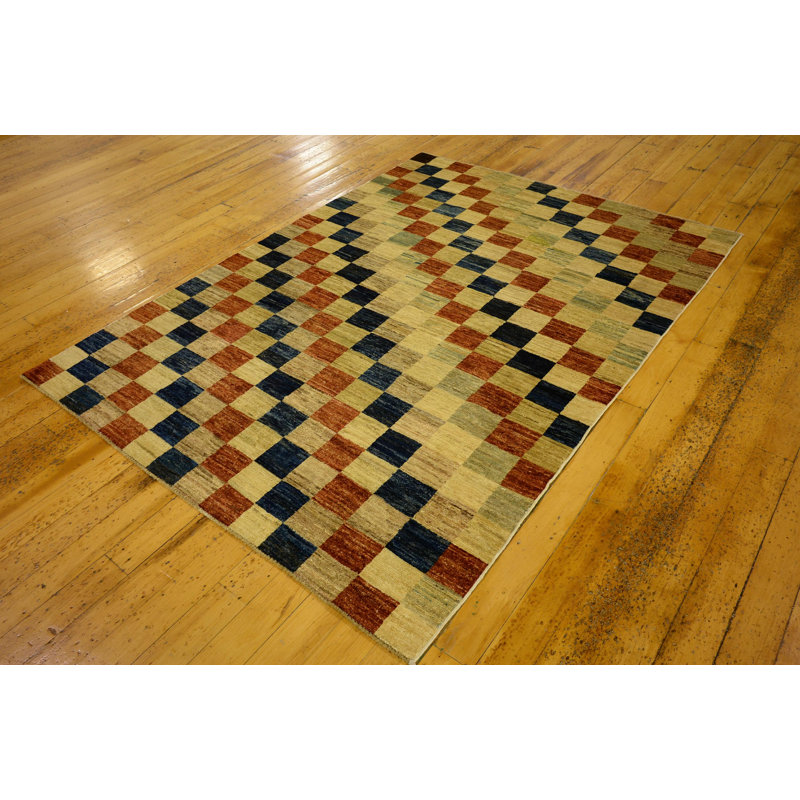 Tapis intérieur en laine 4 pi 10 po x 6 pi 7 po one-of-kind à la main noué la Nash