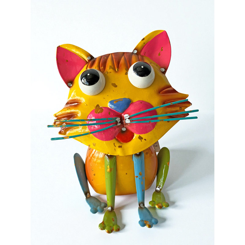 Statue de chat gonflable suspendue jaune
