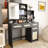 Vanity Desk With 3 Color Lights & Open Mirror, 4 Drawers 1 Cabinet Storage, Bedroom Makeup Table, Black Construction Colors Lighted Table Openable Drawers, And Shelves, Vanity,-978993966