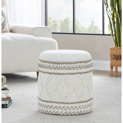 Laine beige tissée à la main de 18 pouces pour le rangement et les travaux de conception noués, espace de rangement supérieur amovible, utilitaire multi-usage, longueur intérieure de 14,25 po, poids de 250 lb, intérieur seulement, hauteur de 18 po sans assemblage,