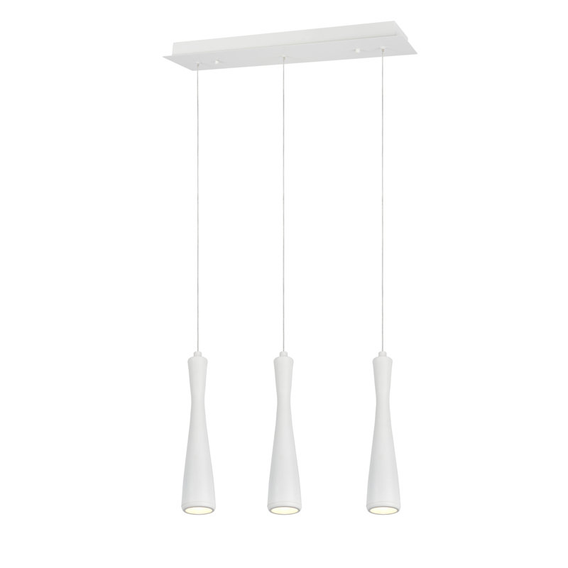 3 - Light Kitchen Island Pendant, White