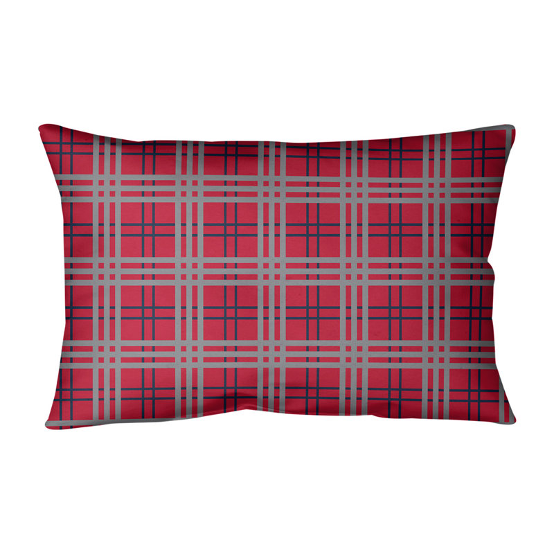 Housse de coussin Luxury Tennessee, Rouge / bleu marine / argent, Polyester filé