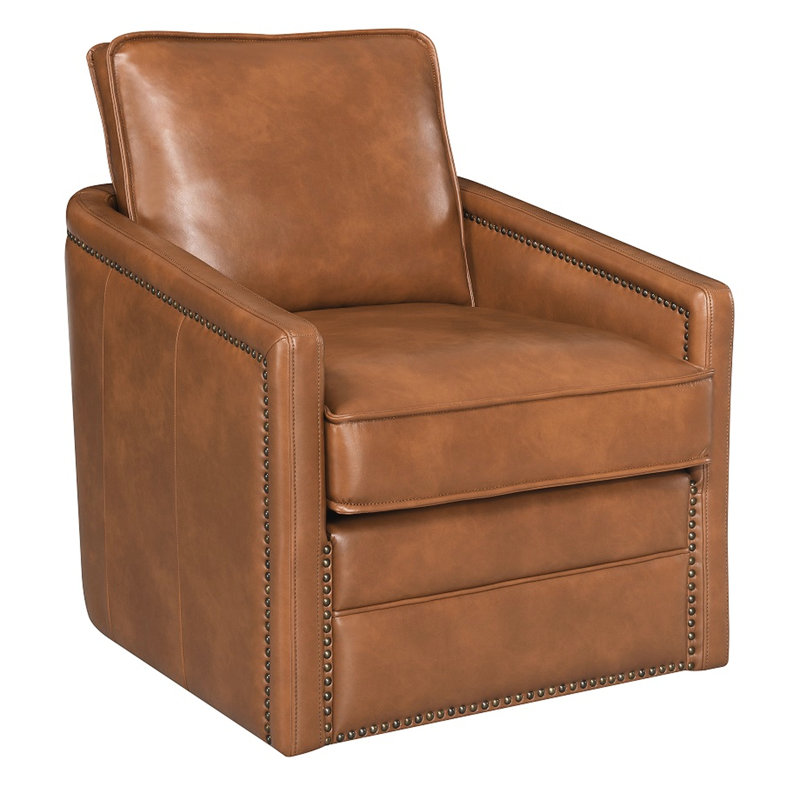 Fauteuil rotatif luxueux brun avec plumes - offre un siège confortable à 180 degrés offrant un soutien