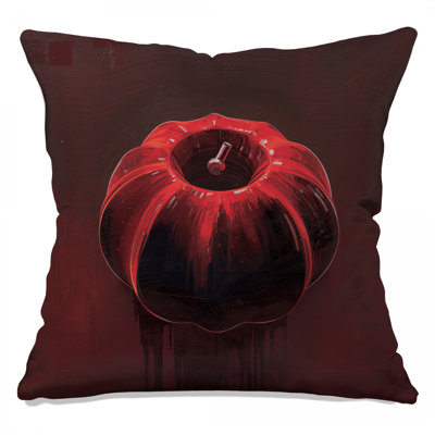 Coussins décoratifs rouges à double face citrouille métallique