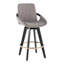 Tabouret de comptoir à hauteur fixe avec pivot en bois noir et similicuir avec repose-pieds arrondi en métal - ensemble de 2