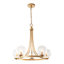 Lustre de transition à 5 lumières de 62 cm (24,4 po) en forme de roue de chariot avec abat-jour en verre et globes