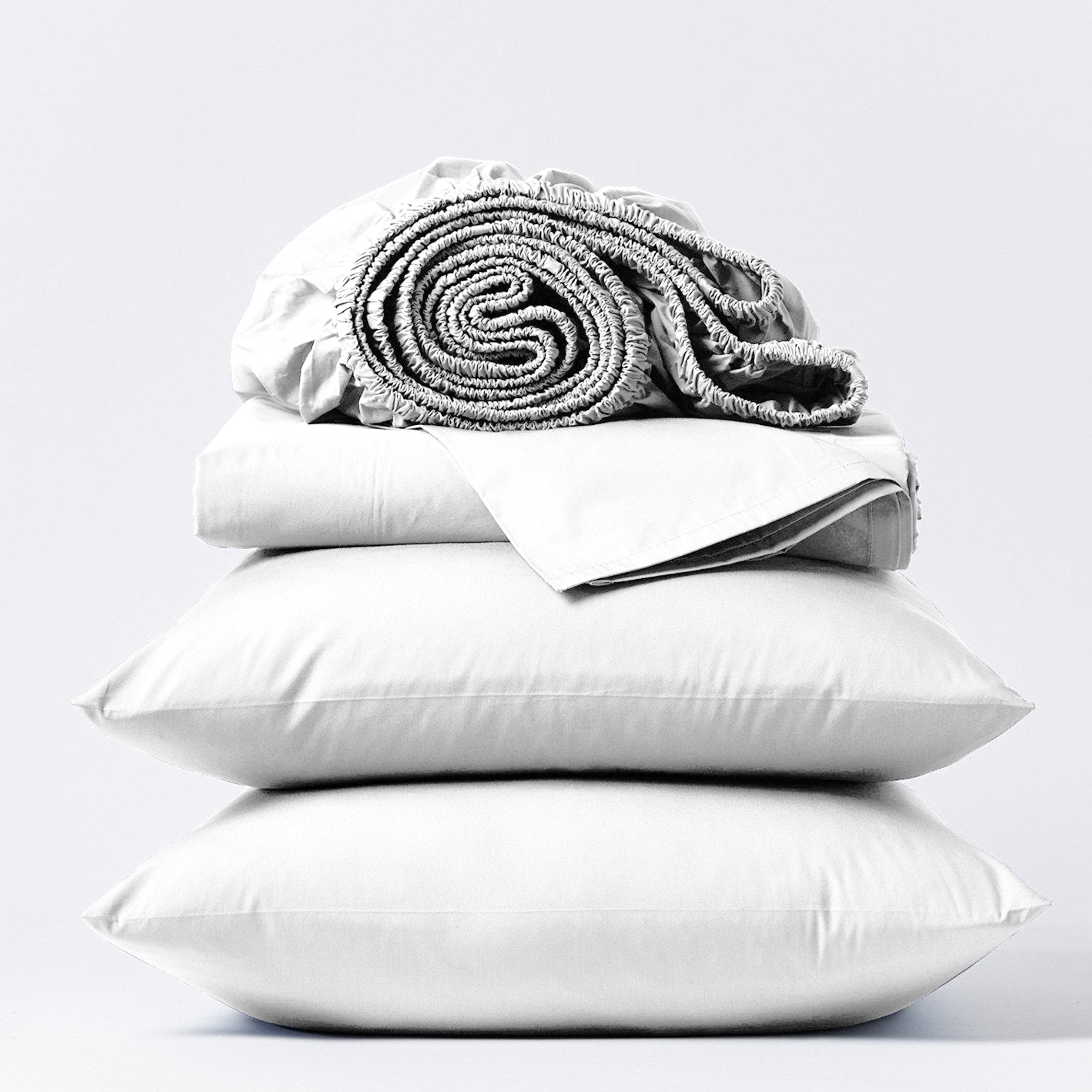 Adelaja 300 Thread Count Organic 100% Cotton Cool & Crisp Percale Weave Sheet Set, Twin, White