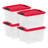 20.5 Qt./5.12 Gal. Latching Clear Storage Tote Red Tint Lid