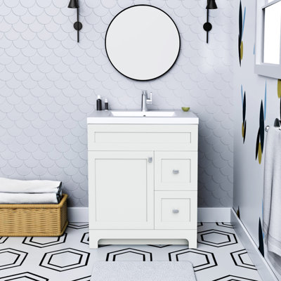 Daisy Free Standing Bathroom Vanity with Cultured Marble Top and Integrated Sink