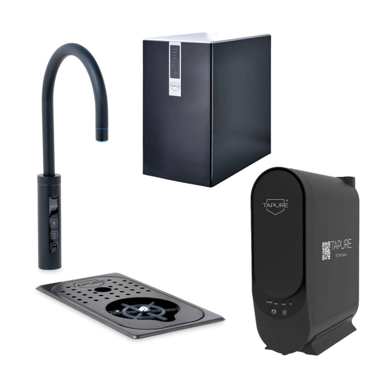 Modern Drink Station with Round Purifier - Instant Boiling, Sparkling, and Chilled Water Dispenser