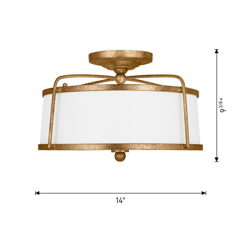Stonington 2 - Light Semi Flush Mount, Antique Gild