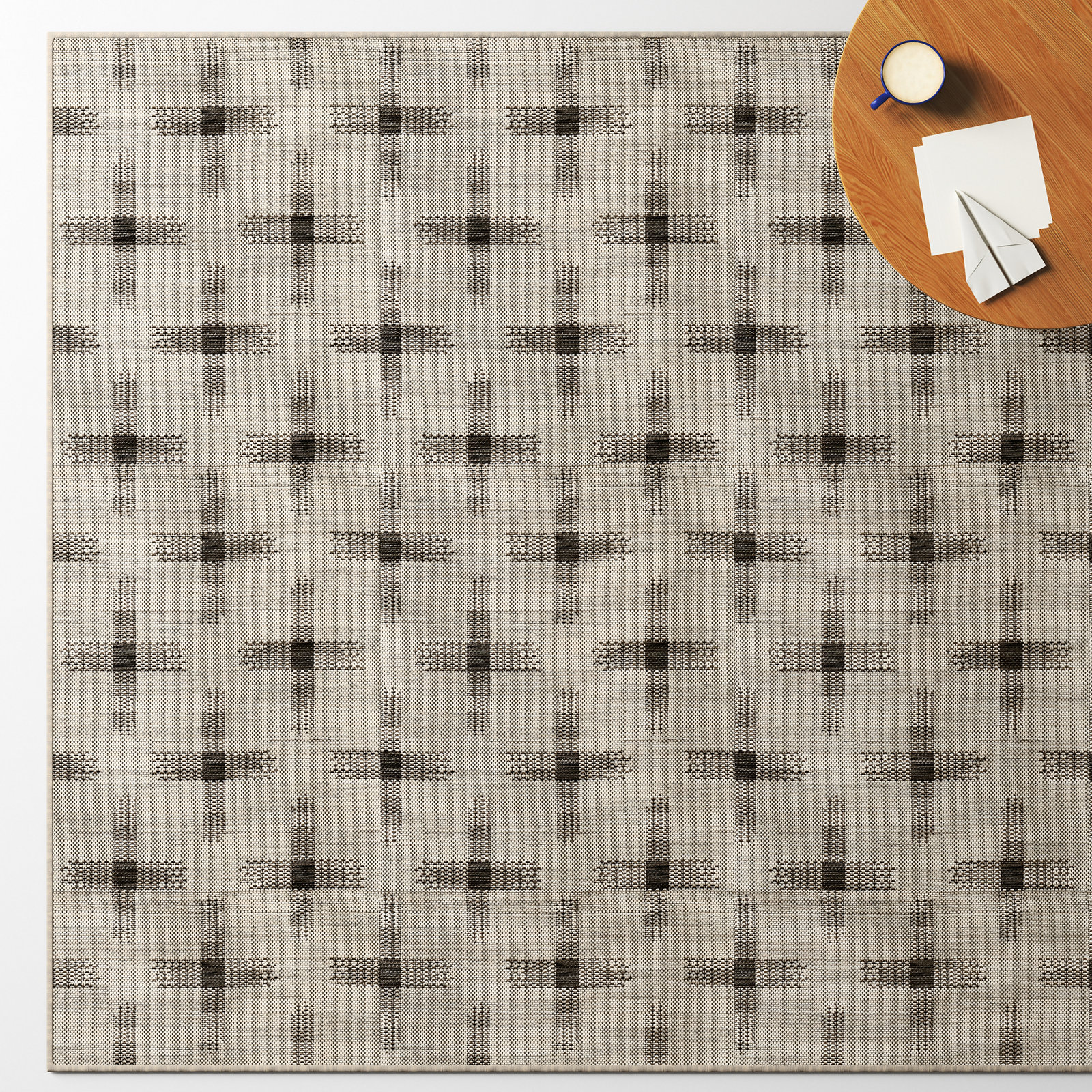 Demetrius Brown Indoor/Outdoor Rug, Rectangle 8' x 10'