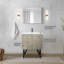 Meuble-lavabo rustique de 76 cm (L) x 51 cm (P) avec comptoir en marbre, robinet en métal et miroir de 71 cm. Résistant aux égratignures, aux taches et à la décoloration.