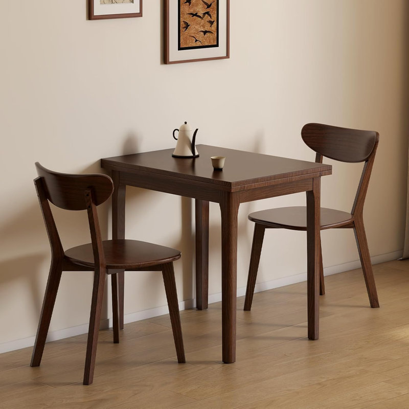 Solid Oak Folding Dining Table, Brown Oak