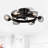 25.8''  Industrial Ceiling Fan With Remote Control ,5 Abs Blades Small Size Ceiling Fan For Living Room, Dining Room, Bedroom, Family Room, Matte Black ,6 Pcs*E26 (Does Not Include Light Bulbs)