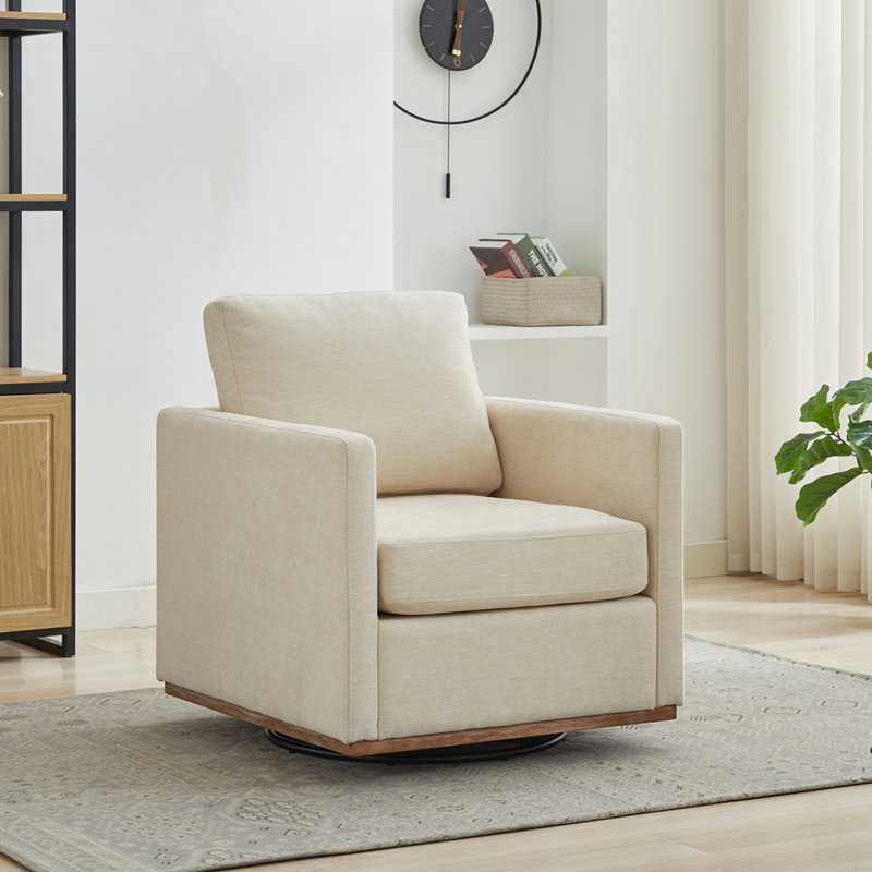 Fauteuil pivotant 360 °, Chenille+Beige