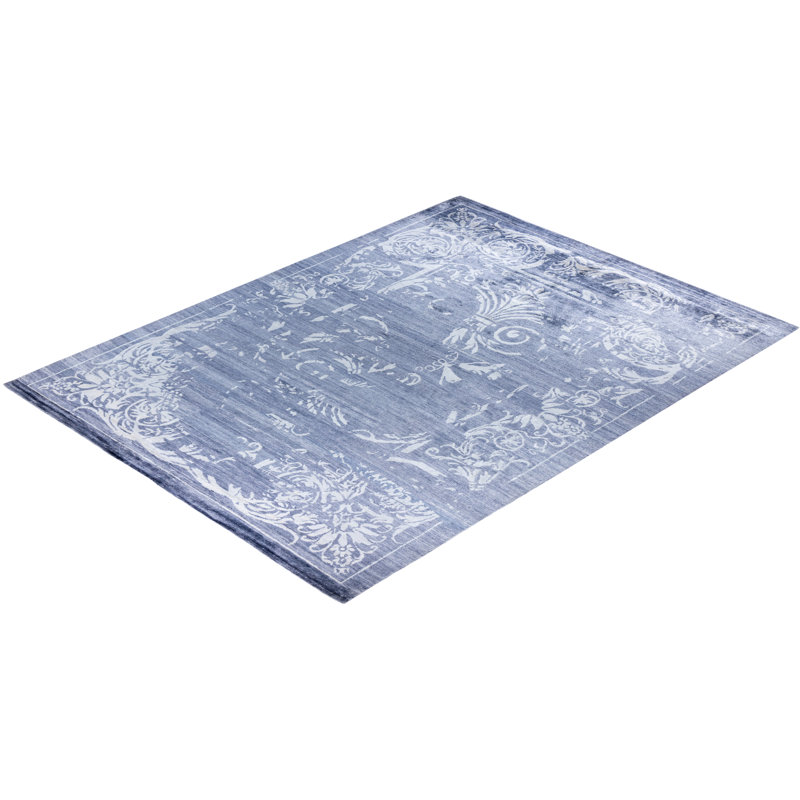 Overdyed One-of-a-Kind Rectangle 9'2" X 12'3" Hand Knotted Area Rug