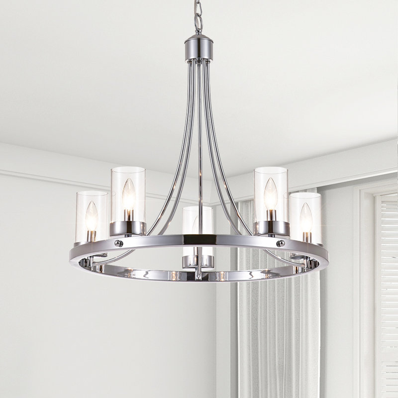 Shareeta 5 - Light Wagon Wheel Chandelier