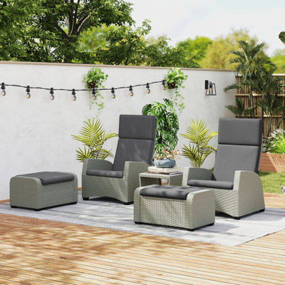 Wicker 2 - Person Garden Lounge Set with Cushions